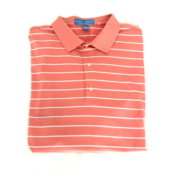 Fairway & Greene Other - Men’s Golf Shirt Polo Short Sleeve Peach Stripe